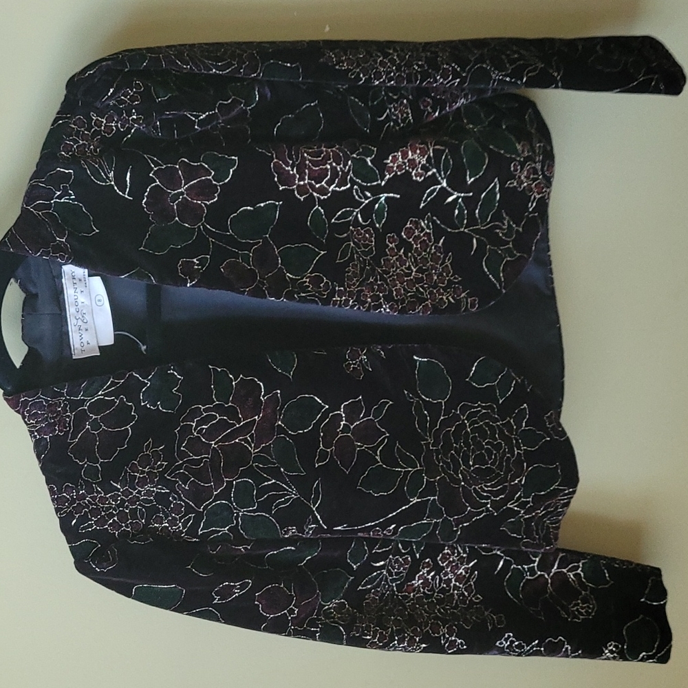 Velvet Blazer Crop Jacket